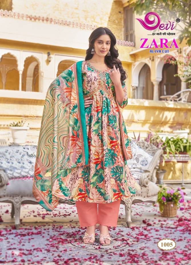 Zara Vol 1 By Devi Muslin Cotton Printed Kurti With Bottom Dupatta Wholesalers In Delhi